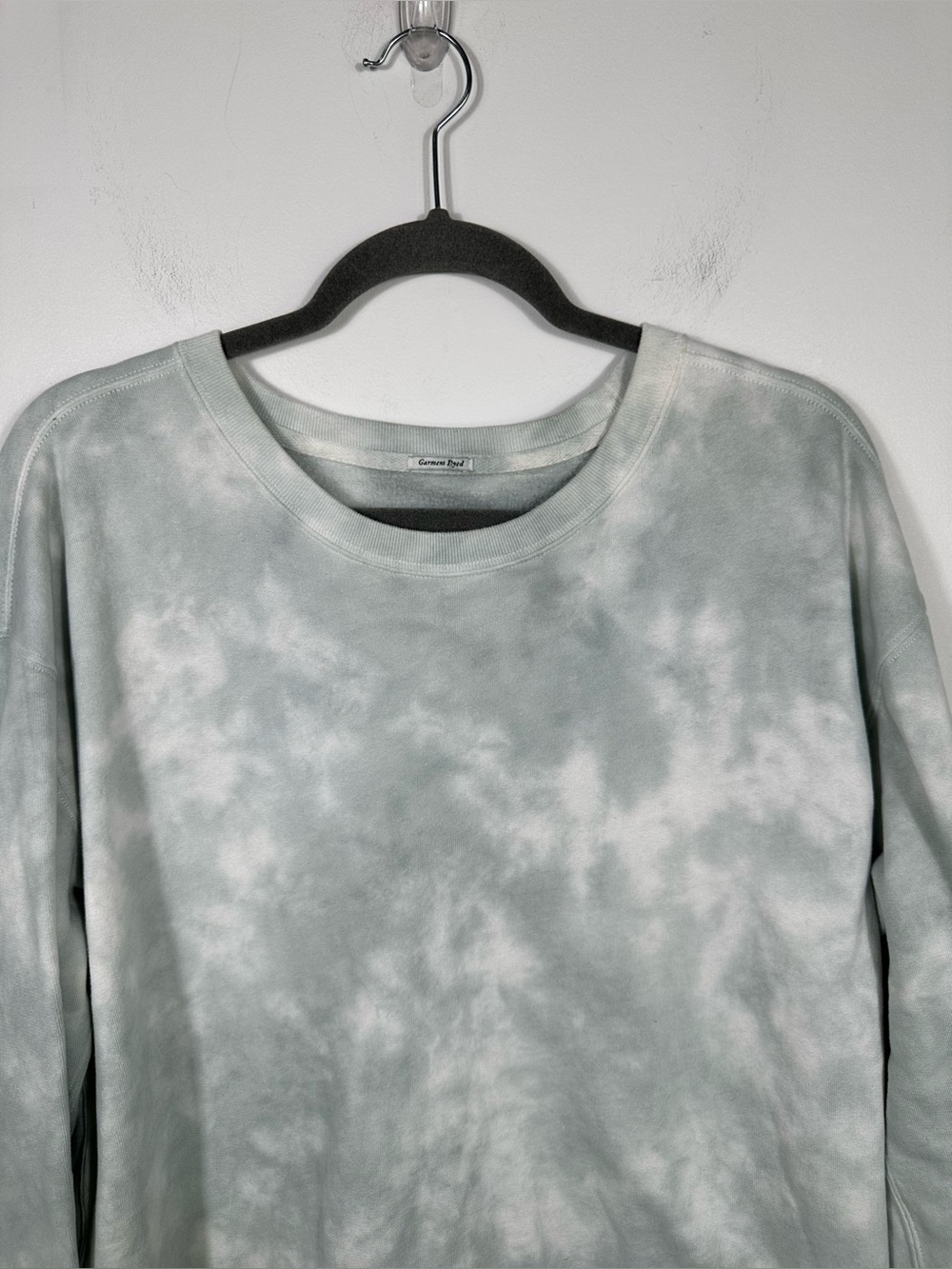Abercrombie‎ & Fitch Tie Dye Crewneck Sweatshirt Green White Soft A&F Large - Picture 4 of 8
